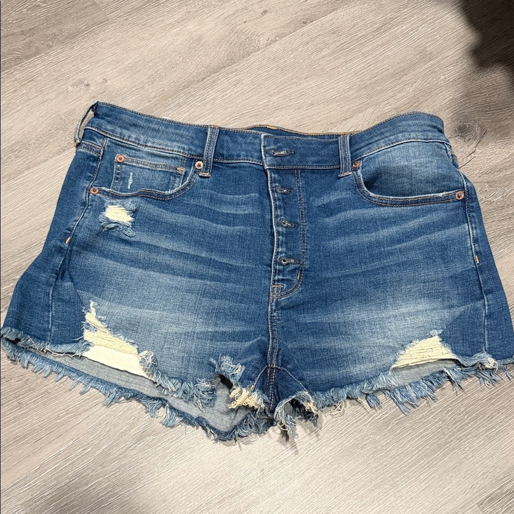 American Eagle Blue Distressed Jean Shorts